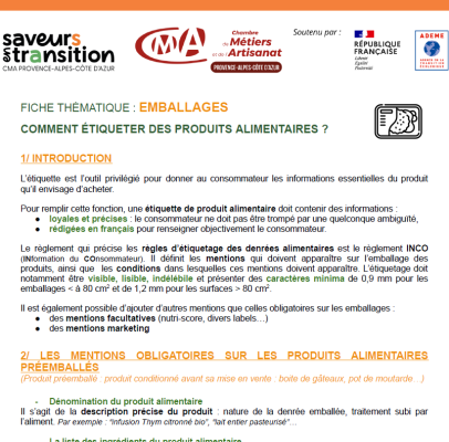 Comment étiqueter des produits alimentaires ?